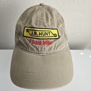 JB Hunt Logo Yellow Final Mile Adjustable Dad Hat Baseball Cap Embroidered Khaki